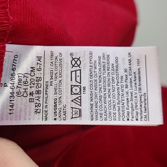 Gap Kids red smocked holiday dress. Fine wale corduroy, - Picture 5 of 8